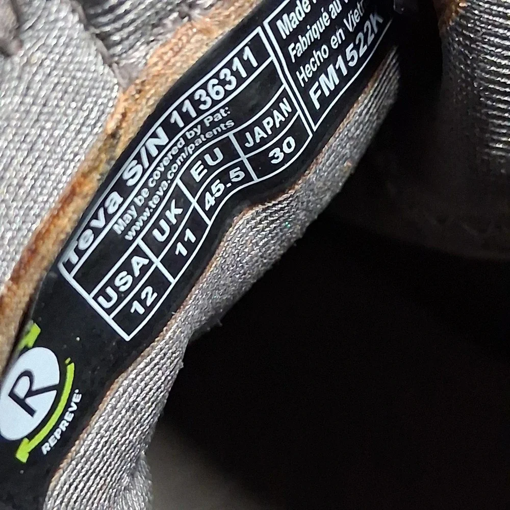 Teva Omnium 2 Mens Grey Black Hybrid Hiking Water Sandals Shoes 1019160 Size 12